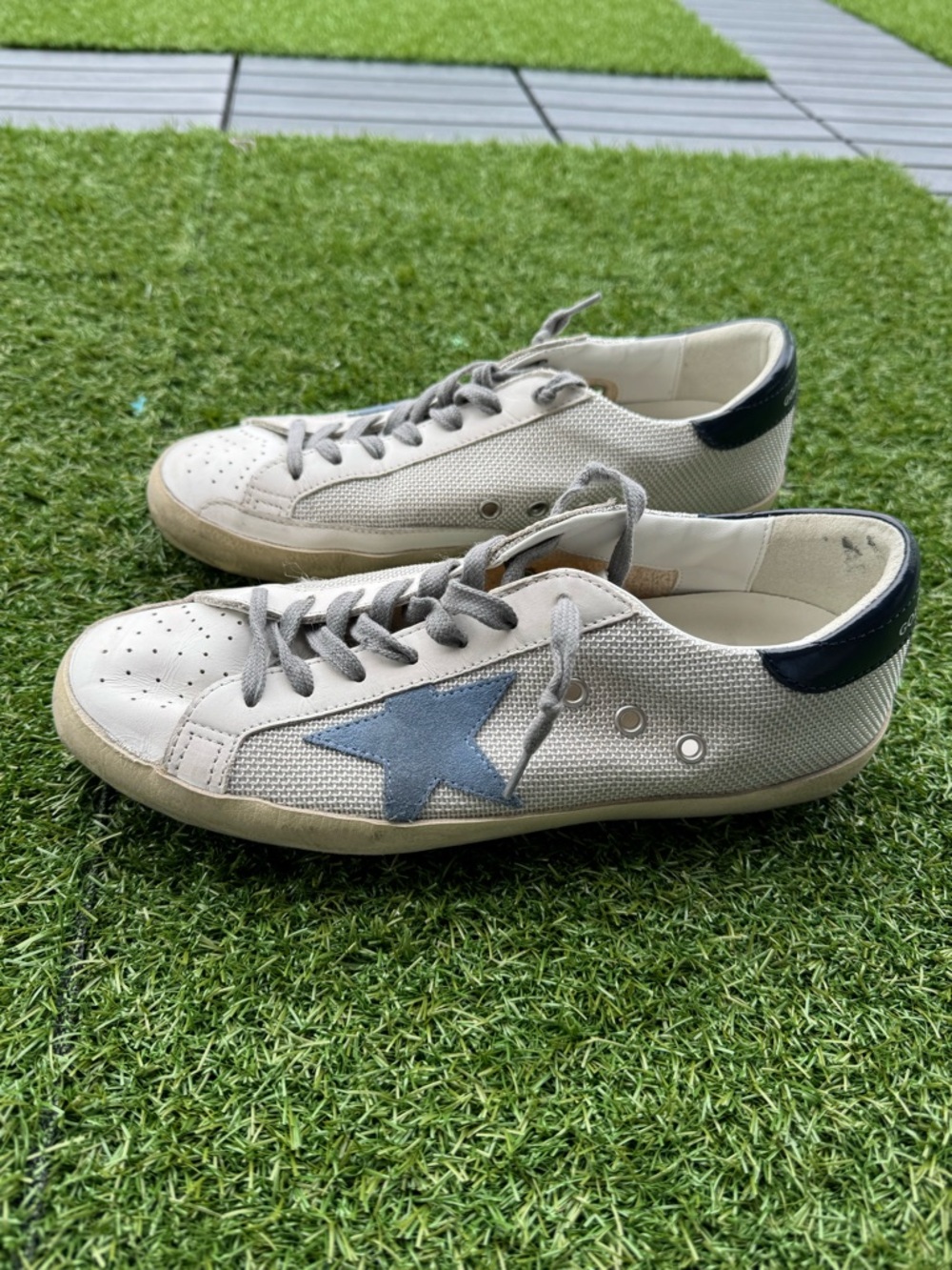 Golden Goose Super-Star Sneaker, Light Silver / White / Blue (men) - Picture 3 of 5